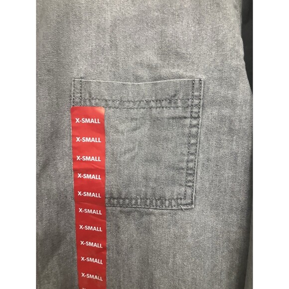 Seven7 Gray Denim Button Up Shirt Cotton Blend Long Sleeve XS & M NWT - Picture 14 of 16